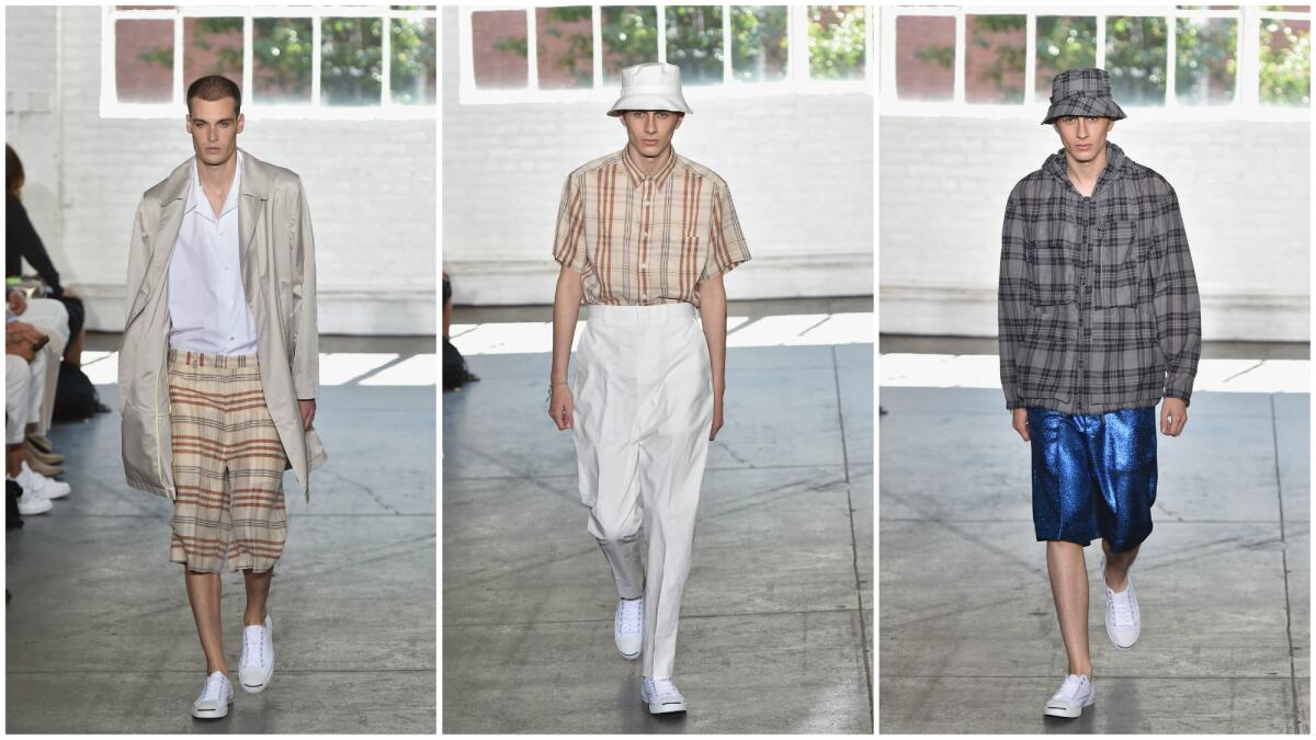 Looks from the the Duckie Brown spring and summer 2015 runway collection shown during New York Fashion Week.