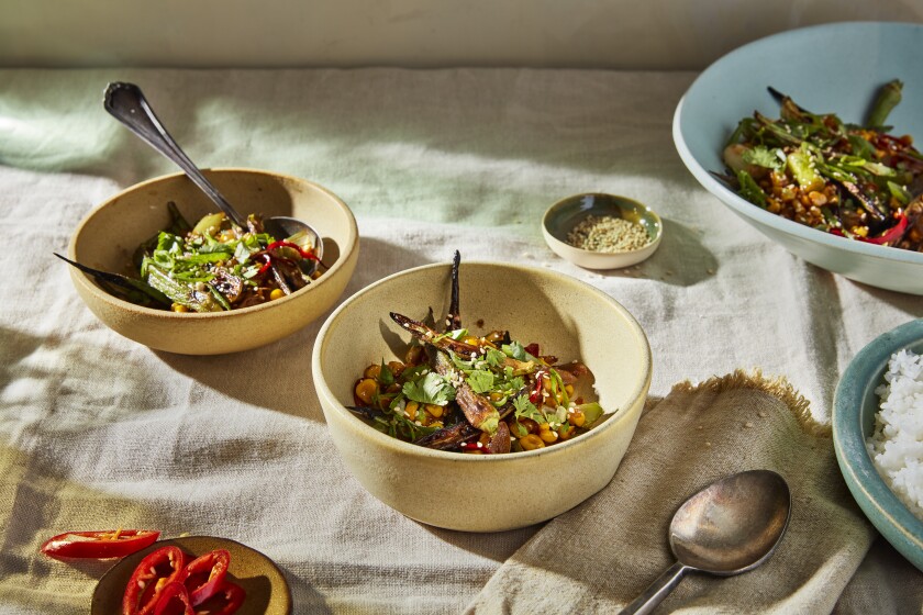 bowls of stir-fry