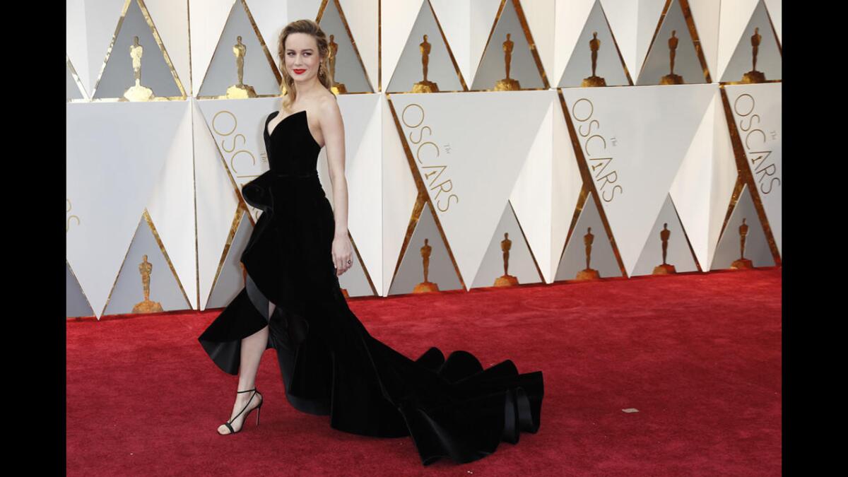 Brie Larson during the arrivals at the 89th Academy Awards.