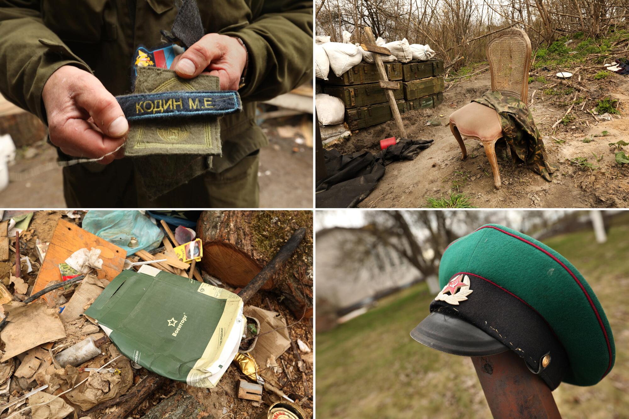 A few things Russian soldiers left behind in Andrivka, Ukraine.