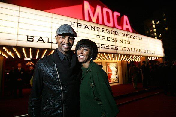 Kenna with Gelila Puck at MOCA's 30th-anniversary gala in Los Angeles on Nov. 14.