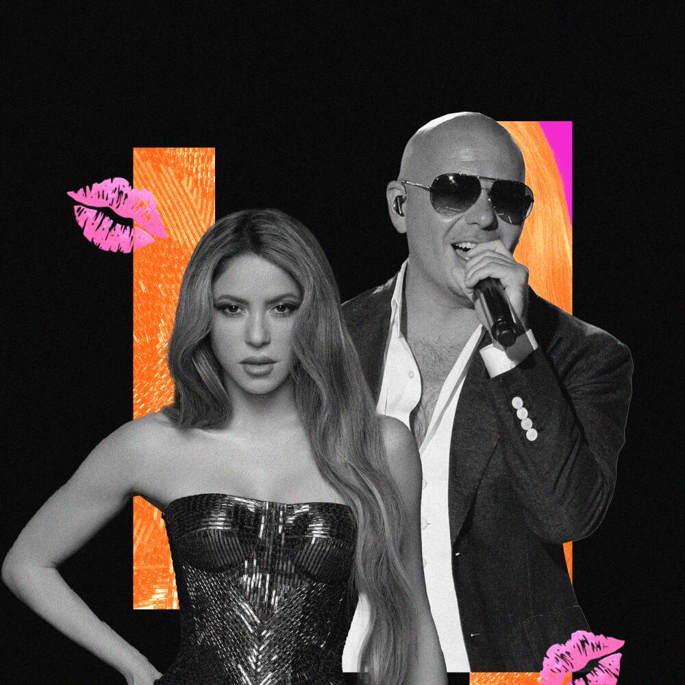 Collage of Shakira and Pitbull 