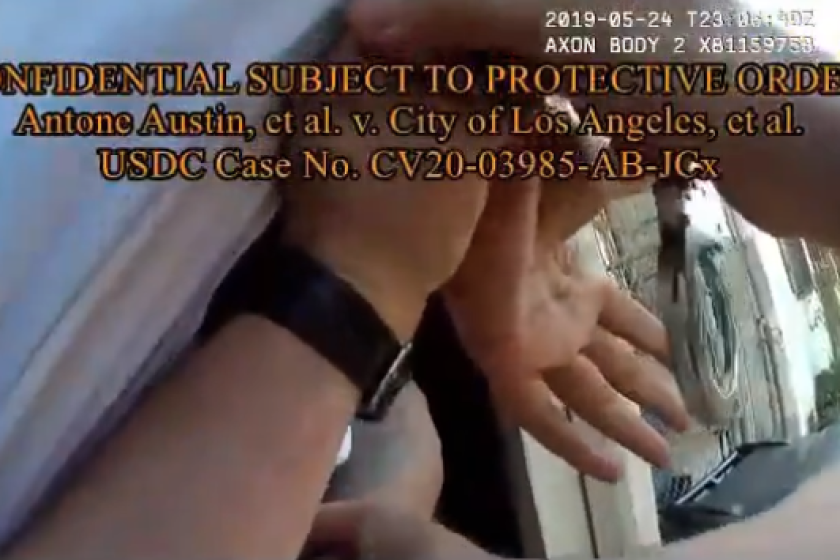 Clip from LAPD video of arrest