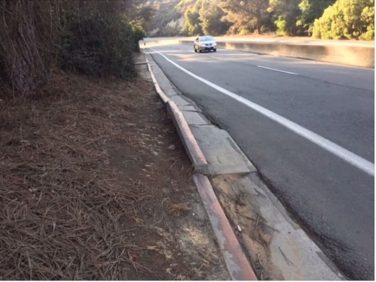 La Jollan Kurt Hoffman said he would like to see protected bikeways added to this stretch of Torrey Pines Road.
