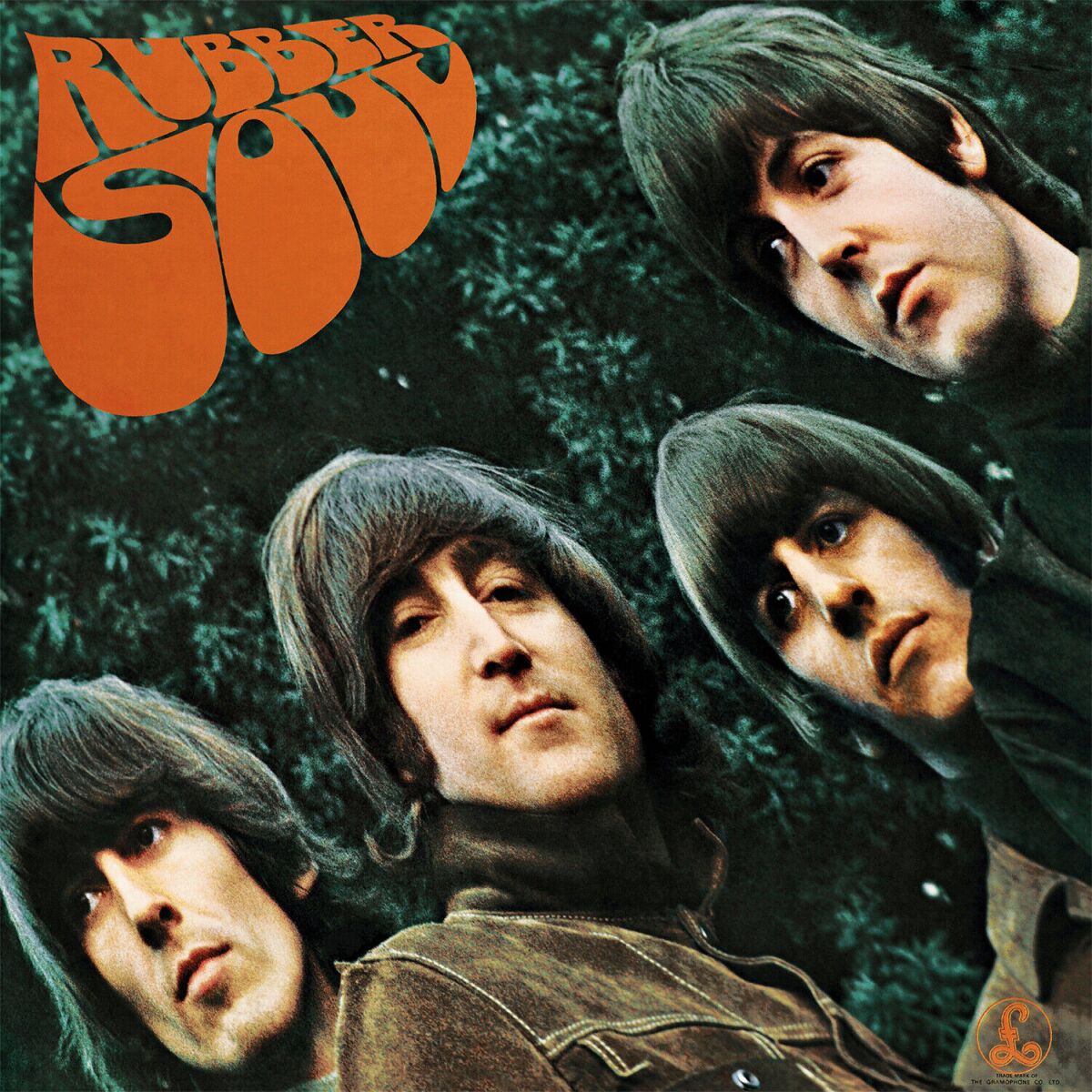 The album cover for the Beatles' "Rubber Soul" album.