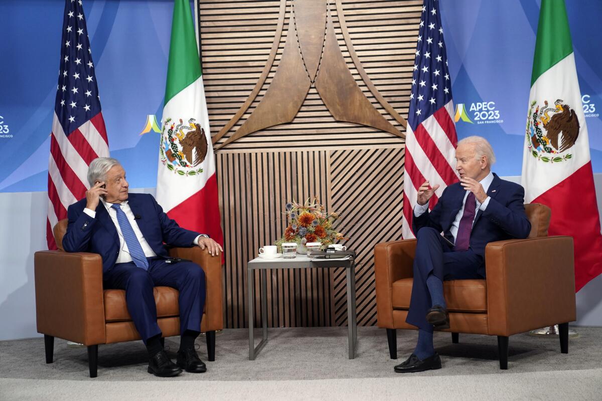 President Biden meets with Mexican President Andrés Manuel López Obrador