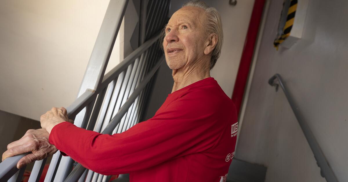 At 90, he’s a competitive stair climber. ‘It gives me a goal, and that’s why I keep going’