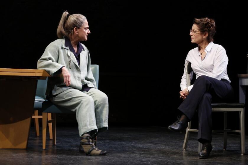 Patti LuPone, left, and Debra Winger in a scene from David Mamet's new play "The Anarchist," which opened this week at the John Golden Theatre in New York.