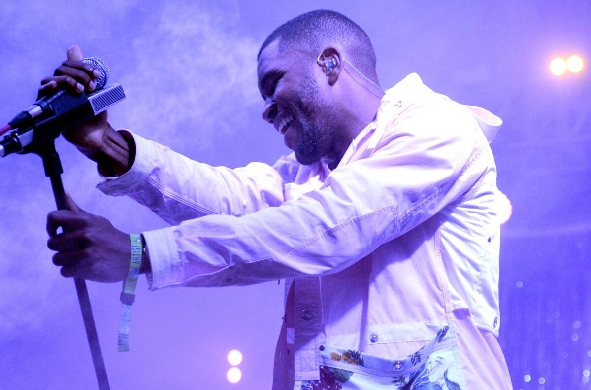 Frank Ocean performs during the 2014 Bonnaroo Music & Arts Festival on June 14, 2014 in Manchester, Tenn.