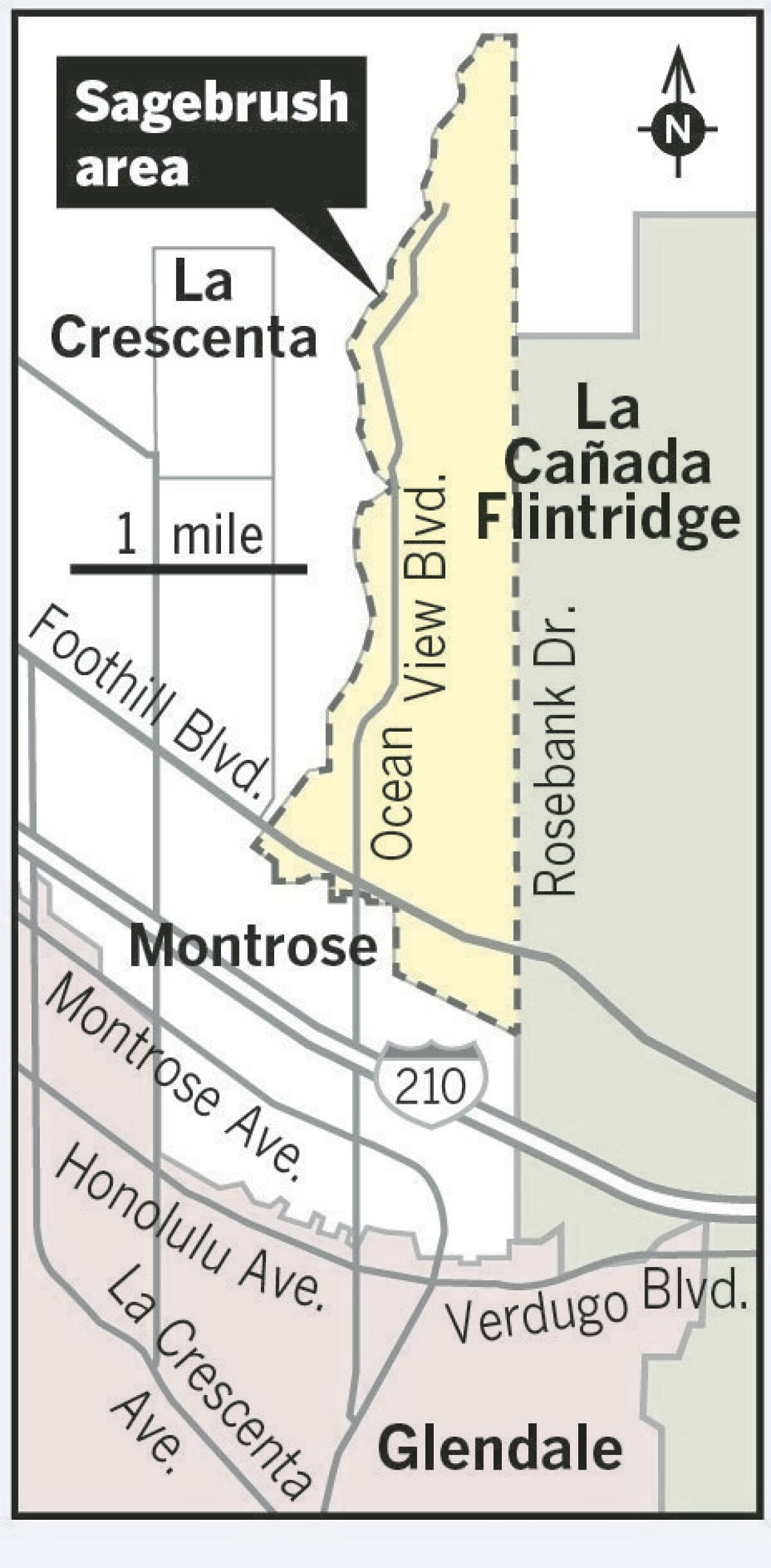 The following illustration shows the "Sagebrush" region, which falls in Glendale Unified's boundaries.