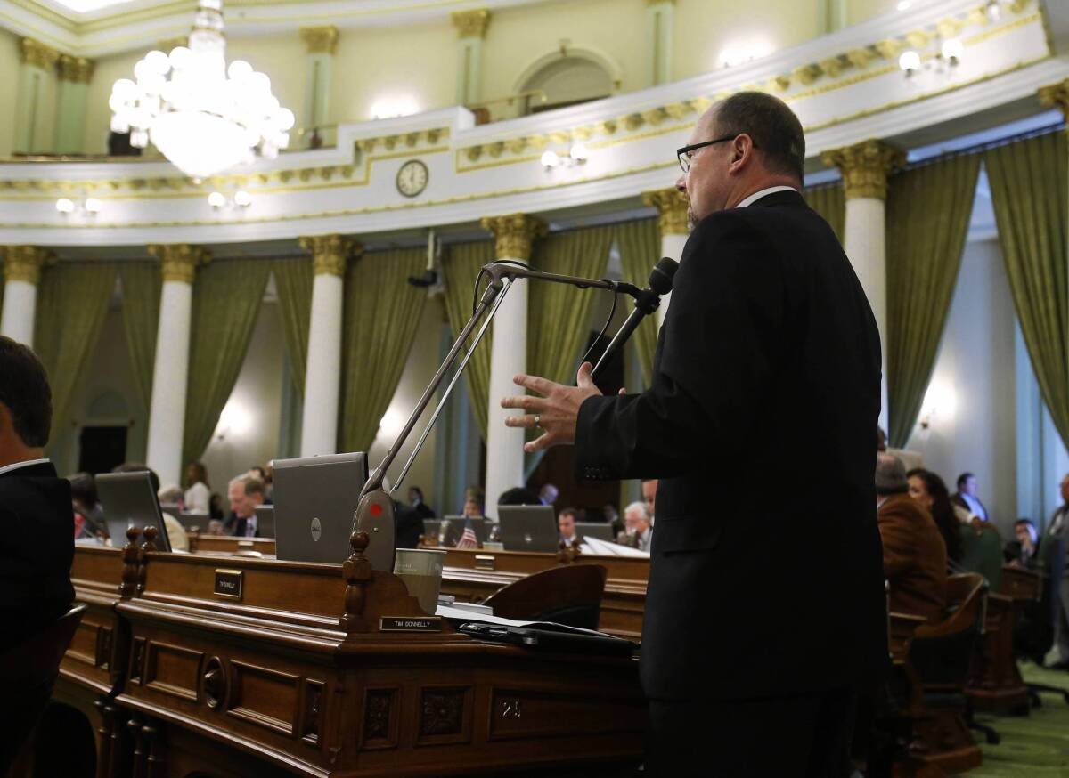 Assemblyman Tim Donnelly (R-Twin Peaks) fired off a dozen cyber-messages during a recent floor session."I send them live from the floor because I believe the people have a right to know," Donnelly says.