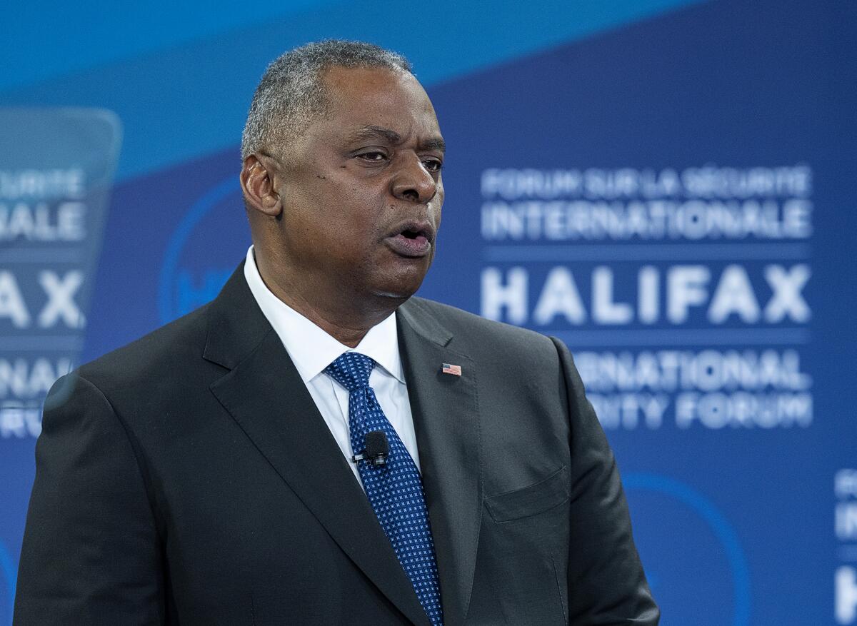 El secretario de Defensa de Estados Unidos, Lloyd J. Austin III, en el Foro de Seguridad Internacional Halifax