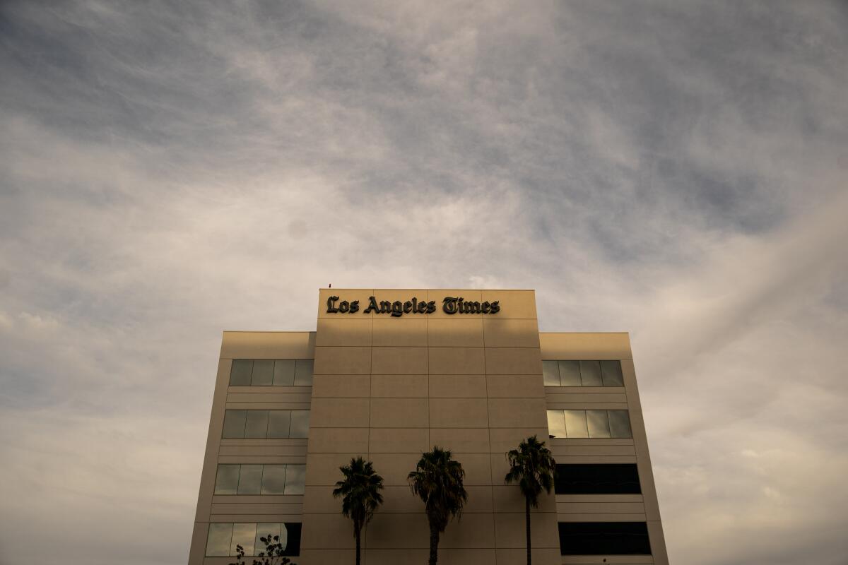 The Los Angeles Times building and newsroom in El Segundo in 2019. 