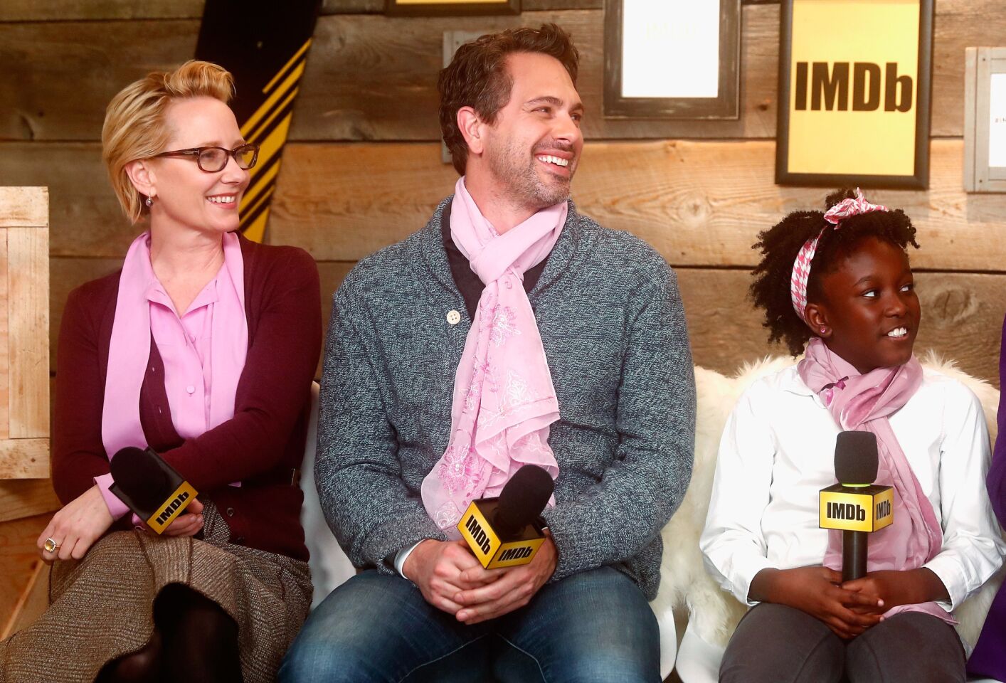 Actors Anne Heche, Thomas Sadoski and AnnJewel Lee Dixon of "The Last Word" attend The IMDb Studio featuring the Filmmaker Discovery Lounge.