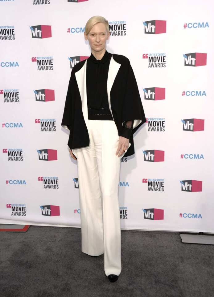 Tilda Swinton arrives at the 17th Annual Critics' Choice Movie Awards.