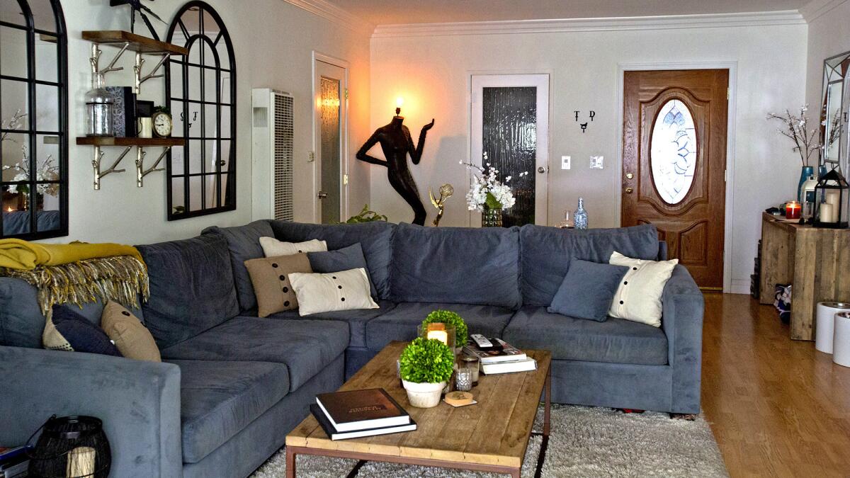 The dancer's living room in his West Hollywood apartment is his refuge.