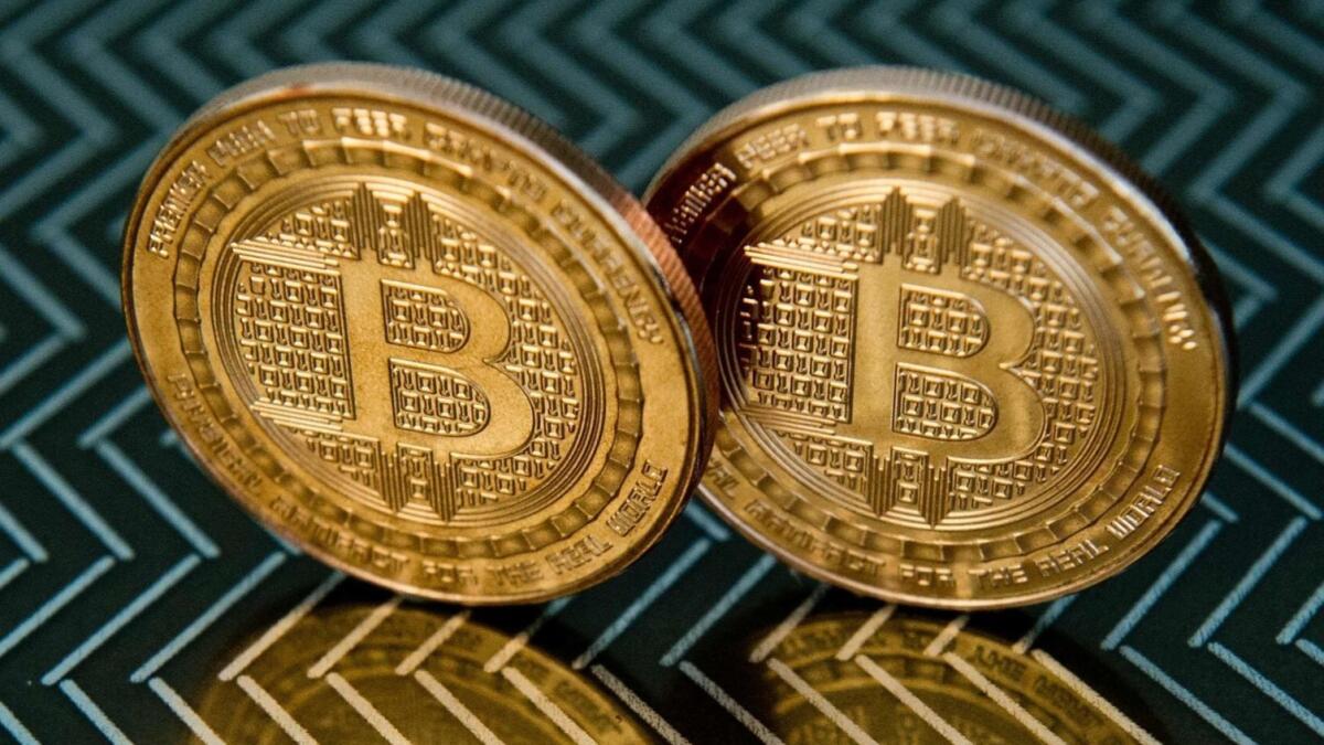 Medals bearing the bitcoin logo.