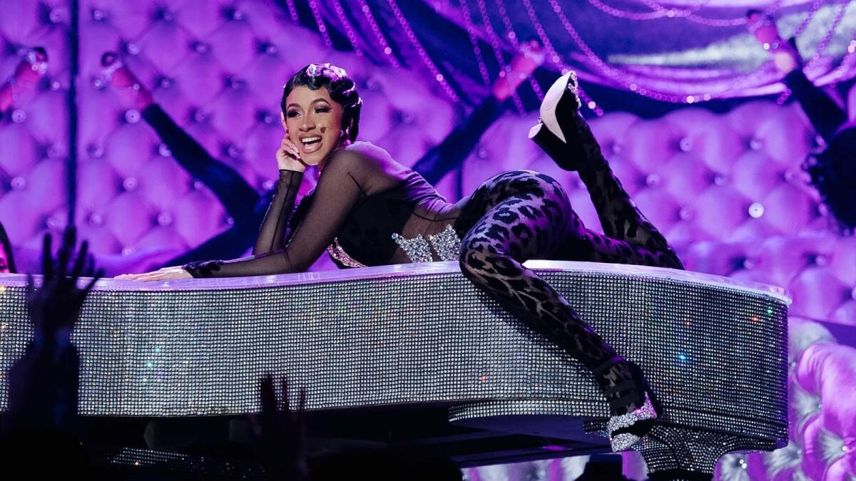 Cardi B performs at the Grammys in February.
