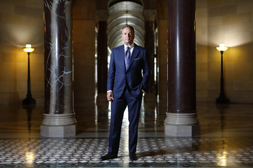 LOS ANGELES-CA-APRIL 6, 2022: Rick Caruso is photographed at City Hall on Wednesday, April 6, 2022. (Christina House / Los Angeles Times)