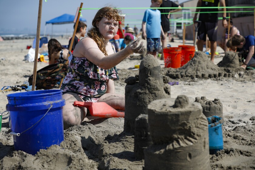 CA Imperial Beach's Sun & Sea Festival spotlighted the Kids-N-Kastles event for teams of young sandcastle builders.