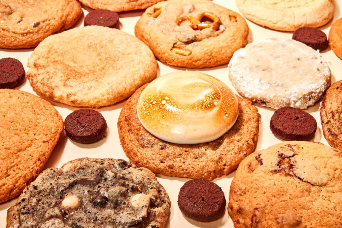 Assorted cookies of varying sizes