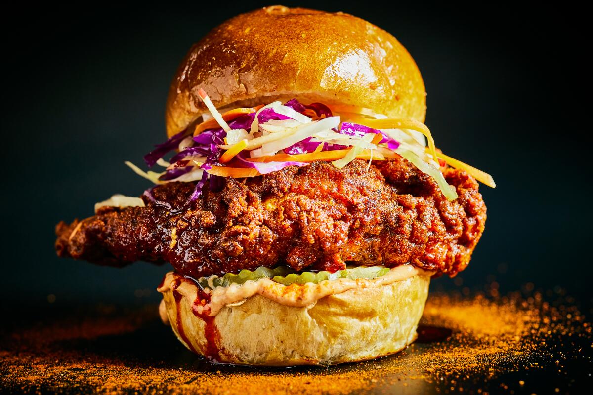 The Nashville Hot Chicken sandwich at Blackbook.