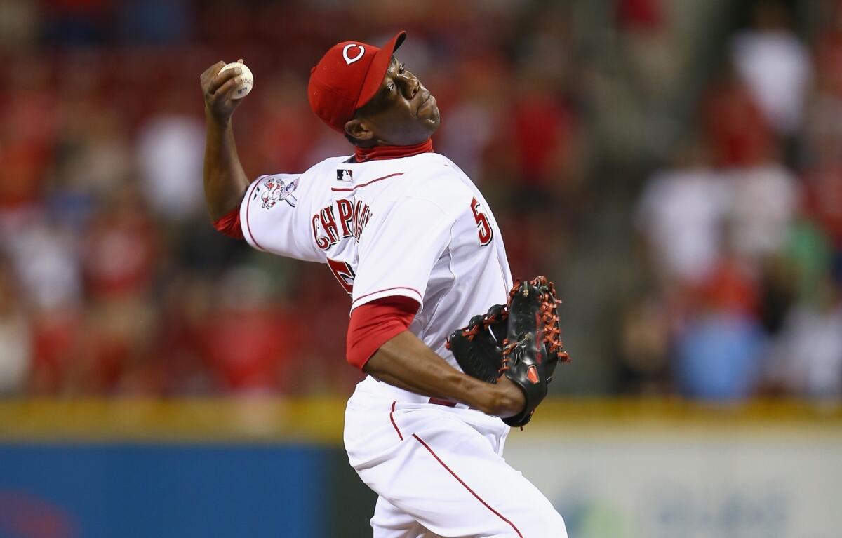 Cincinnati Reds closer Aroldis Chapman is one of 21 Cuban players who have played in Major League Baseball this season.