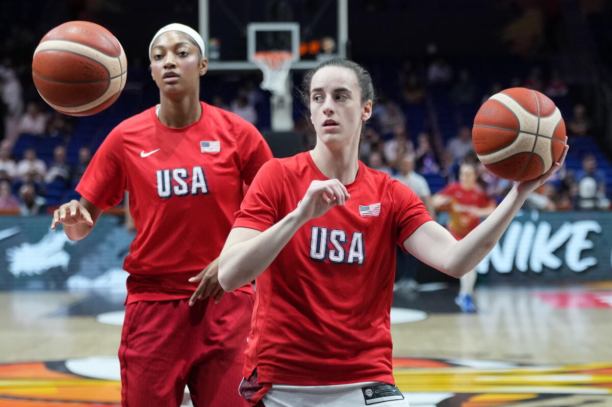 Angel Reese and Caitlin Clark are having 'fun' as USA teammates - Los Angeles Times