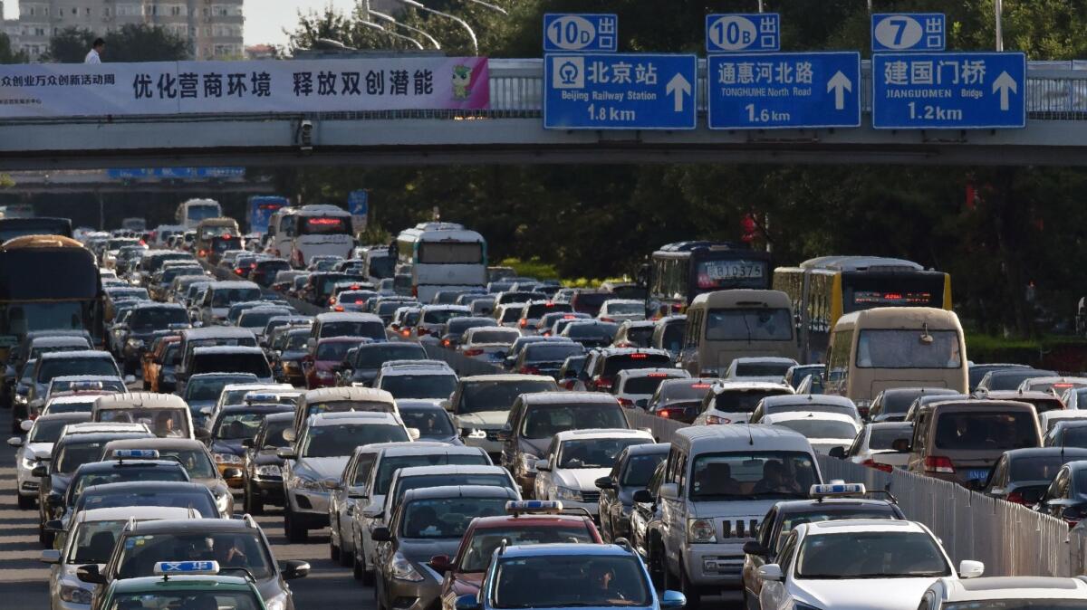 Cars in Beijing in September.