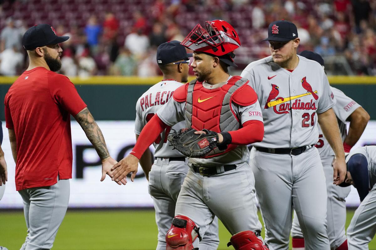 Contreras, Baker boost Cardinals to 9-4 win, Reds drop 1 1/2 games back in  wild card race - The San Diego Union-Tribune