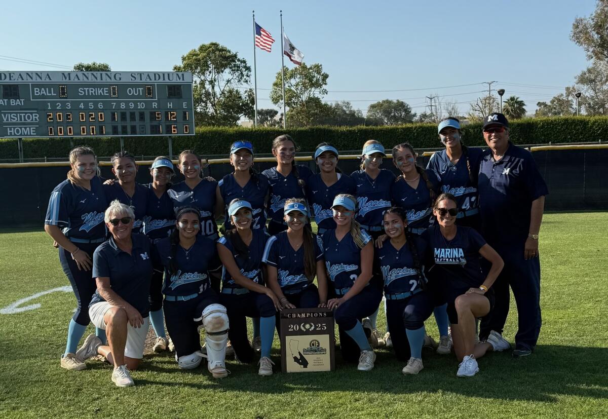 Marina won the Southern Section Division 3 softball title on Friday.