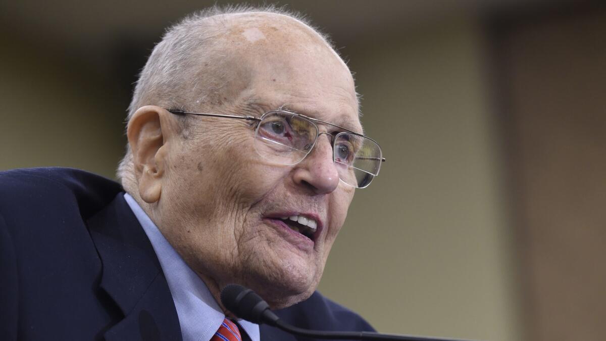 Former Rep. John Dingell speaks at an event marking the 50th anniversary of Medicare and Medicaid on Capitol Hill in Washington on July 29, 2015.