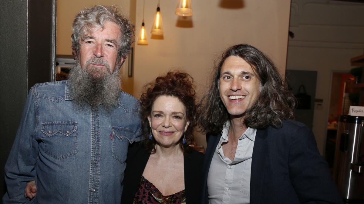 Director Les Waters, from left, cast member Deirdre O'Connell and playwright Lucas Hnath.
