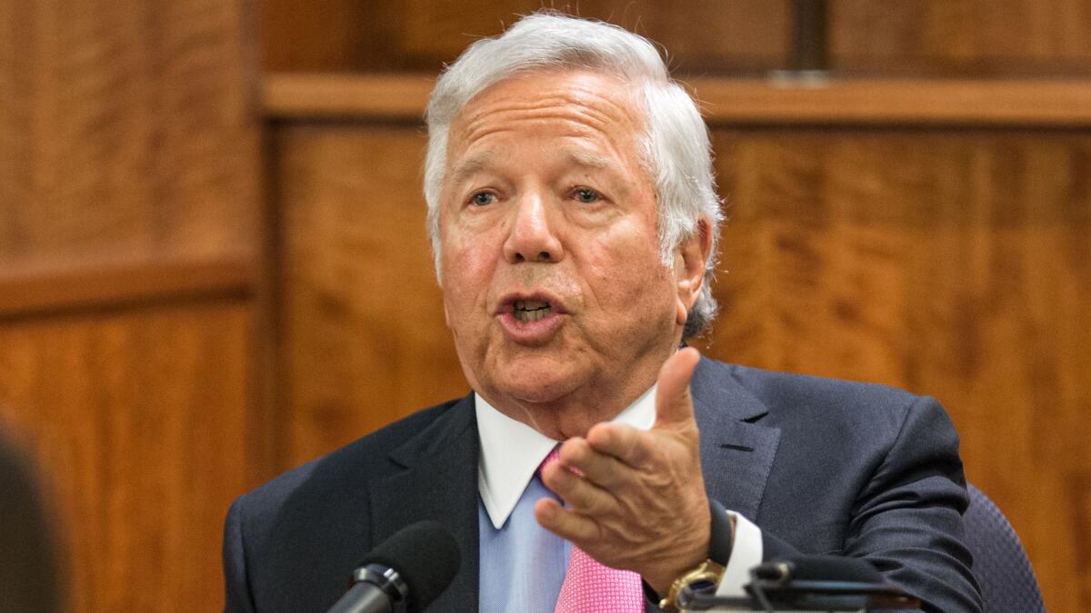 New England Patriots owner Robert Kraft testifies at the murder trial of former Patriots tight end Aaron Hernandez on Tuesday.