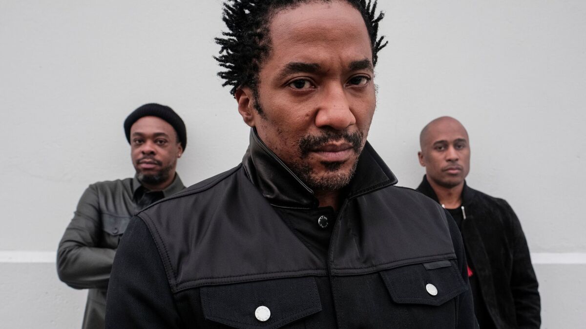 Q-Tip, front, Jarobi White, left, and Ali Shaheed Muhammad of the seminal hip-hop group A Tribe Called Quest.
