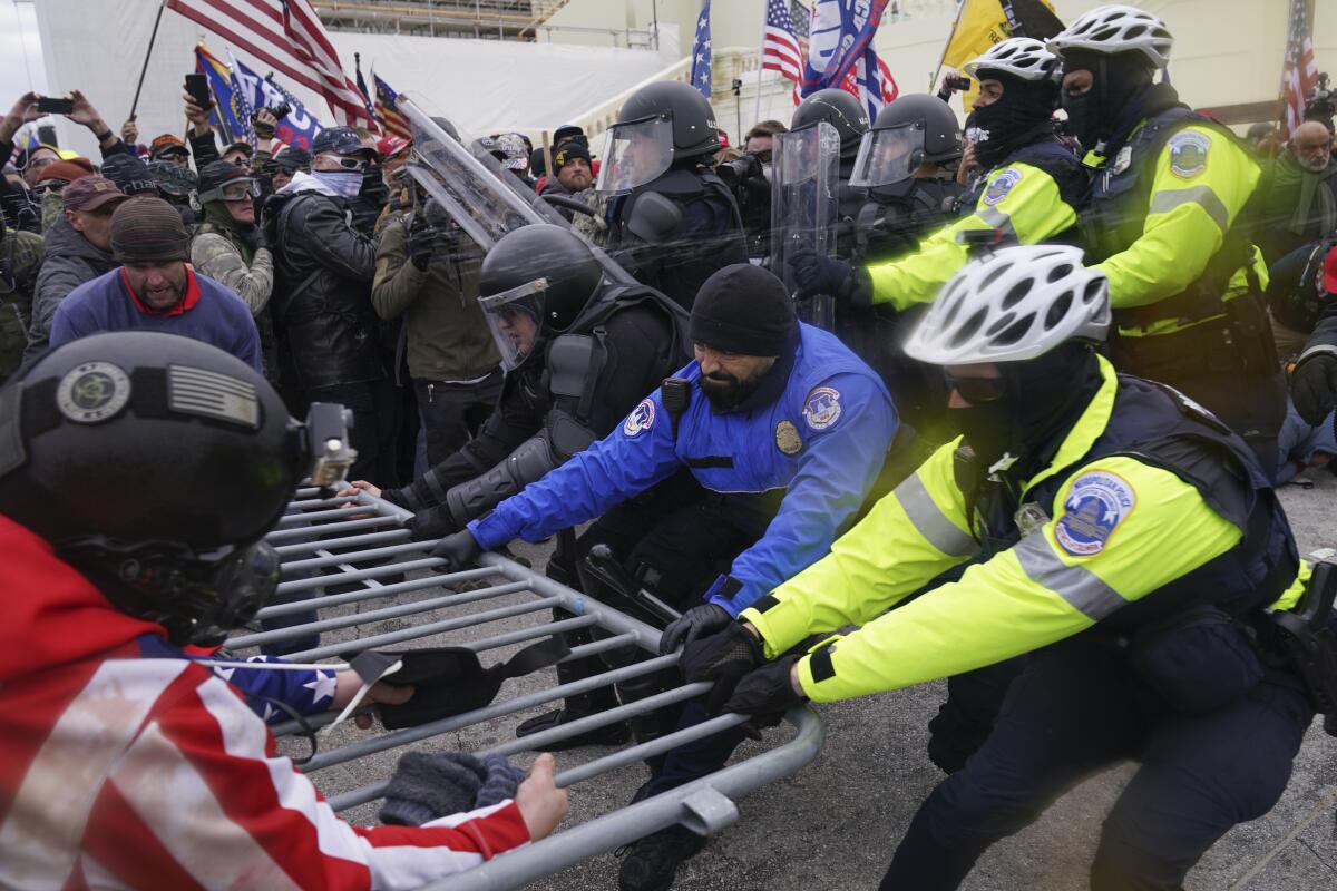 Rioters at the U.S. Capitol on Jan. 6, 2021, in Washington