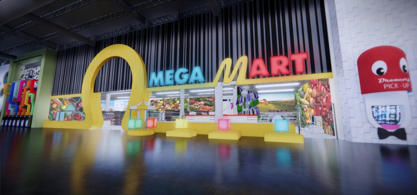 Inside the Meow Wolf Las Vegas experience, Omega Mart is a grocery store experience that can transport you to other realms.