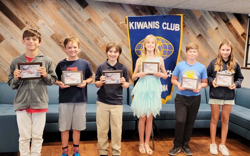 Hope of America Award recipients Julian Bartlett, Dylan Buckley, Jack Kistler, Lily Bodor, Ivan May and Toula Nicksic.