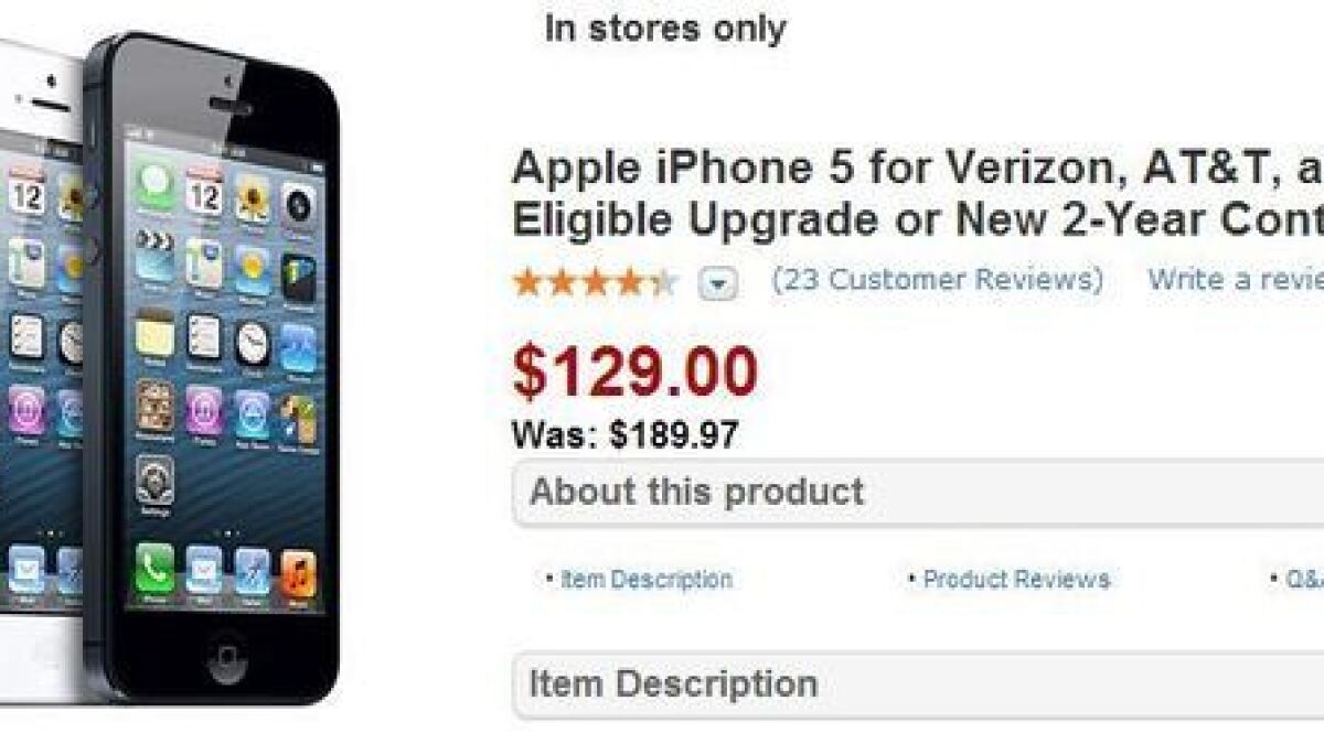 Wal-Mart, AT&T, Best Buy slashing iPhone 5 price Los Angeles Times