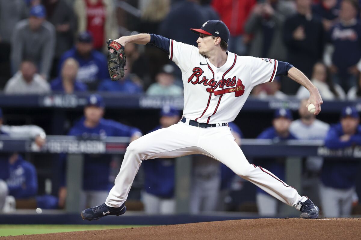  Atlanta Braves starting pitcher Max Fried delivers during the first inning.