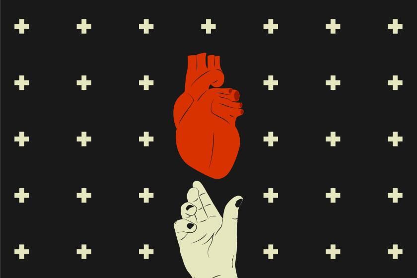 An illustration of a heart floating above a hand.