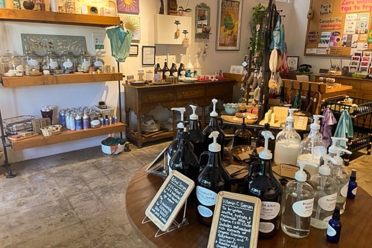 Bottles and products on shelves