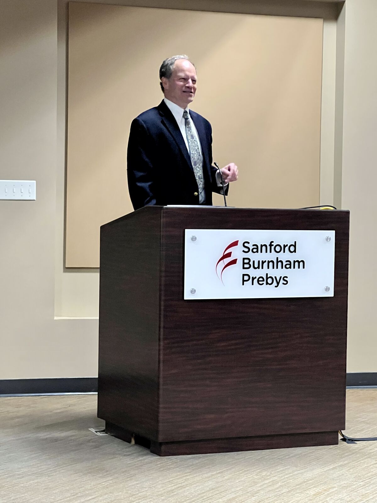 Sanford Burnham Prebys president and chief executive Dr. David Brenner speaks about his research on liver fibrosis Jan. 24.