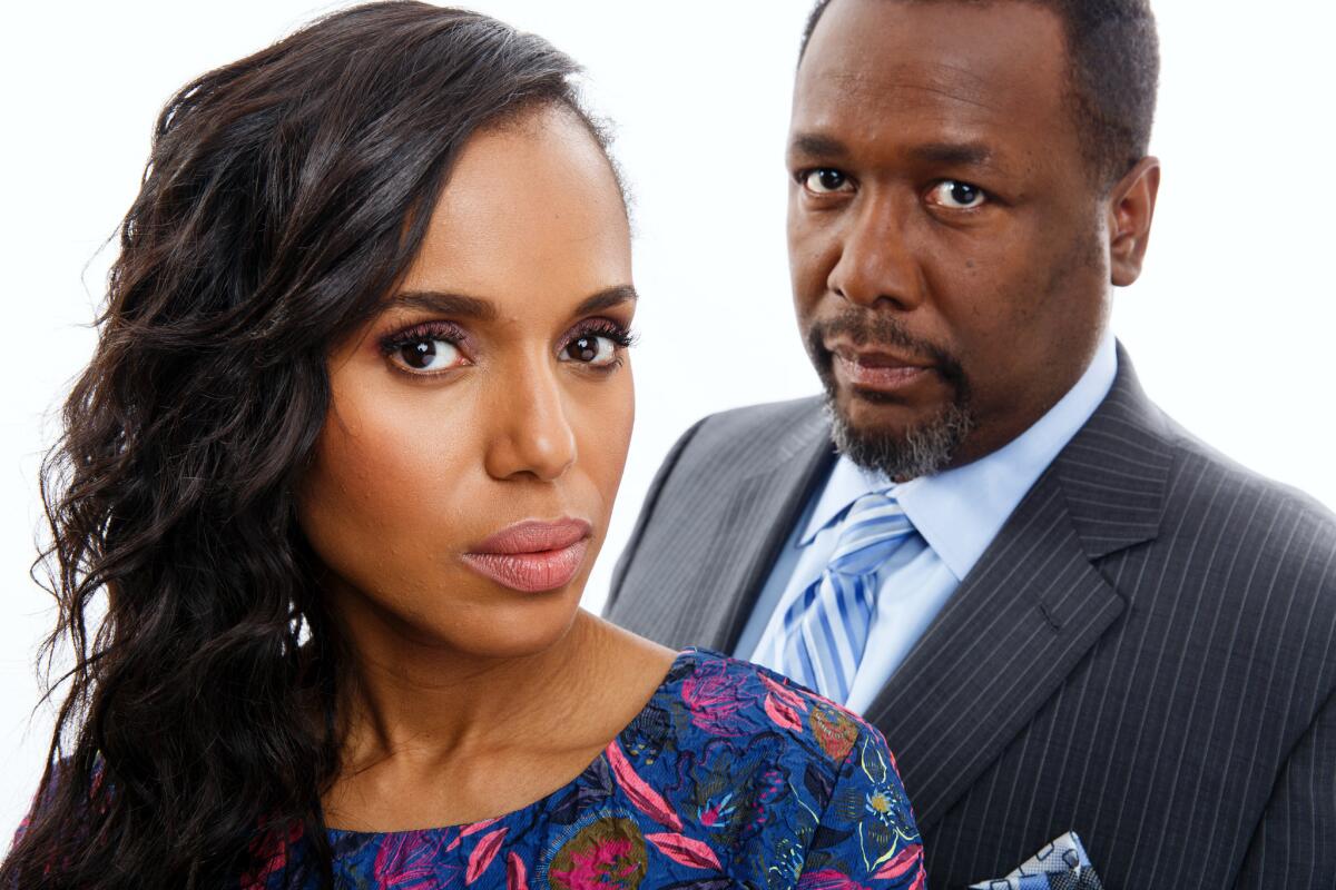 "It was important to us that this not be an oversimplified version of winners and losers," said Kerry Washington, who plays Anita Hill, with Wendell Pierce, who plays Clarence Thomas in the HBO movie "Confirmation."
