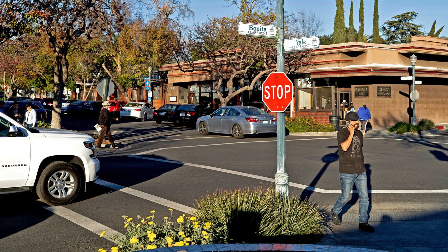 The Village, Claremont's downtown district, includes cafes, boutiques and galleries.