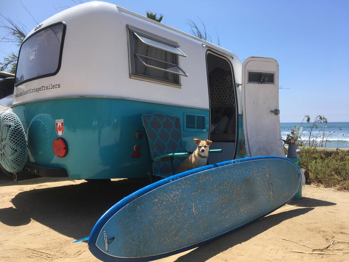 Wanderlust Vintage Trailers of Los Angeles customizes vintage models for road-trip adventures.