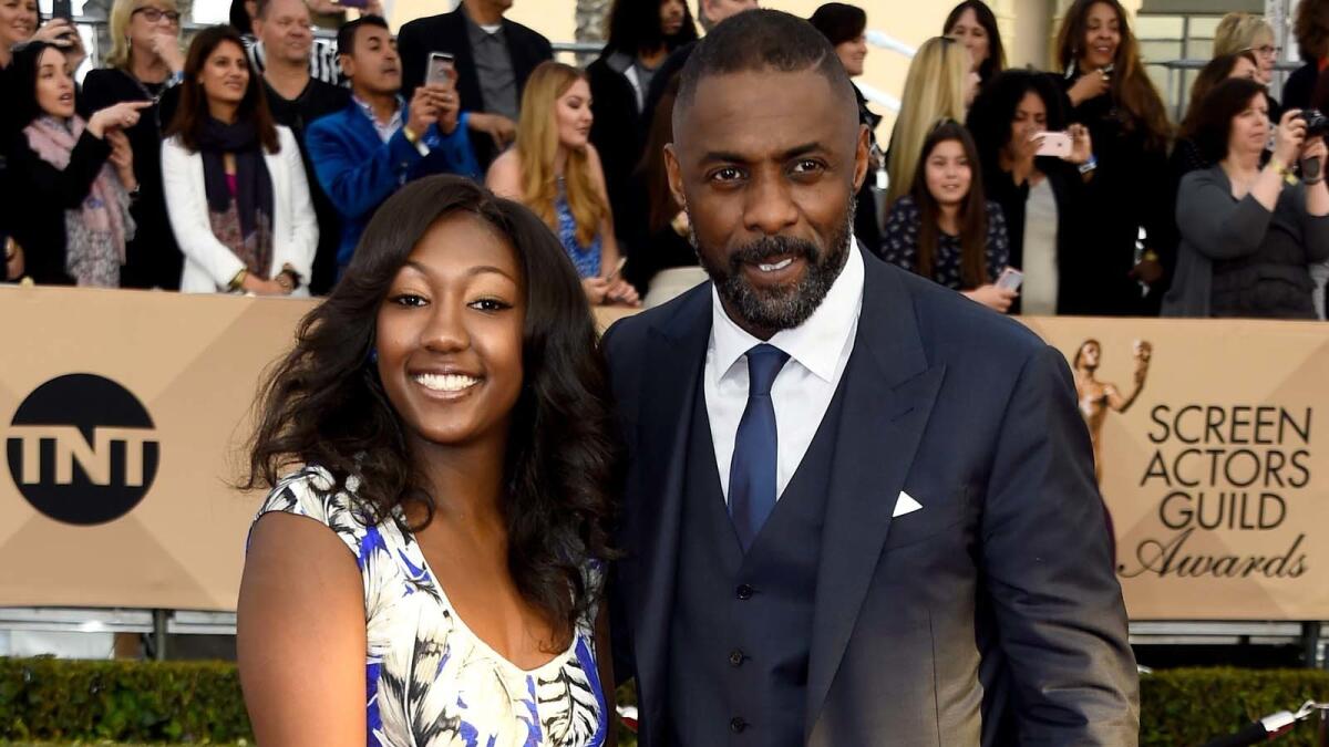 Idris Elba with daughter Isan Elba at the 2016 Screen Actors Guild Awards.
