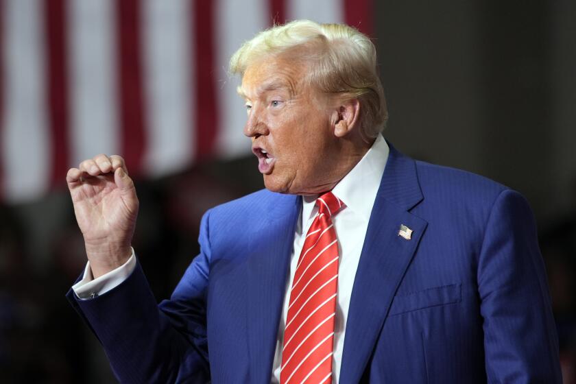 Republican presidential nominee former President Donald Trump speaks at a campaign event, Friday, Aug. 30, 2024, in Johnstown, Pa. (AP Photo/Alex Brandon)