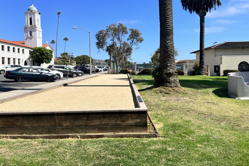 The bocce court at the La Jolla Recreation Center is proving to be popular.