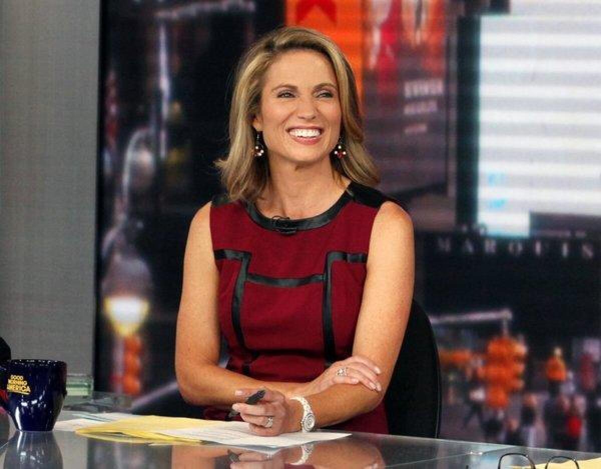 Amy Robach during a broadcast of "Good Morning America, " in New York. A month after undergoing a mammogram on "Good Morning America," ABC's Amy Robach said Monday, Nov. 11, she has breast cancer and will have a double mastectomy and reconstructive surgery this week.